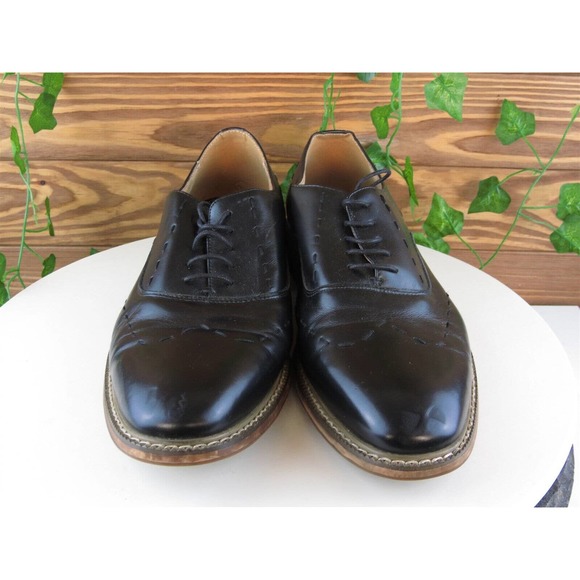 Zanzara Sz‎ 10 Oxfords Black Leather Men Lace Up JH390S20 Medium (D, M) - Picture 3 of 11